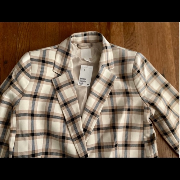 Double-breasted blazer — Plaid/beige - Picture 6 of 6